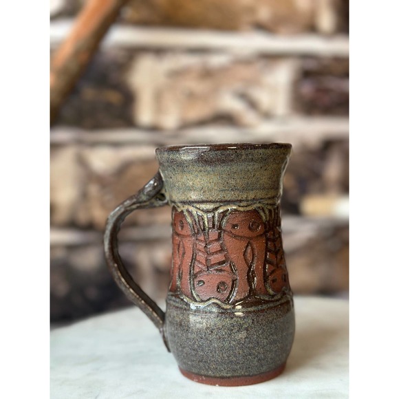 90's Vintage Henna glazed mug/jar - Picture 2 of 10